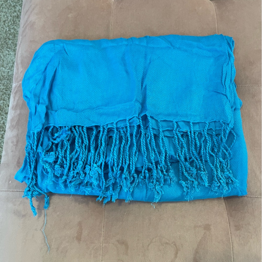 Bright Blue Pashmina Scarf Wrap